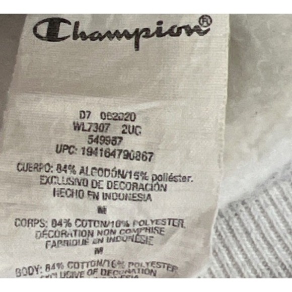 Champion Women's HeavyWeight Reverse Weave Sweatshirt Pullover Knit Spellout M - Picture 8 of 9